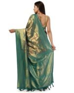 Floral Print Saree with Contrast Border - Image 2